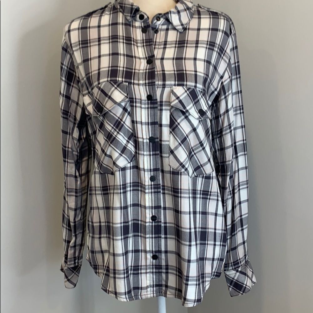 Sanctuary Grey/White/Pink Boyfriend Shirt